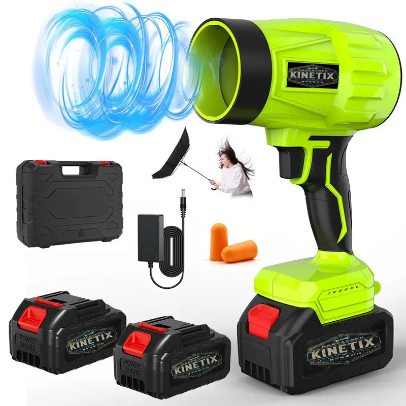 KINETIX Cordless Leaf Blower Violent Turbofan Brushless Pure Copper Motor with Battery Cordless Air Duster Handheld Powerful Dryer for Car Car Drying after Wash Snow Removal Glass Blower Electric Handheld Leaf Blower Turbo Jet Blower Snow Blower