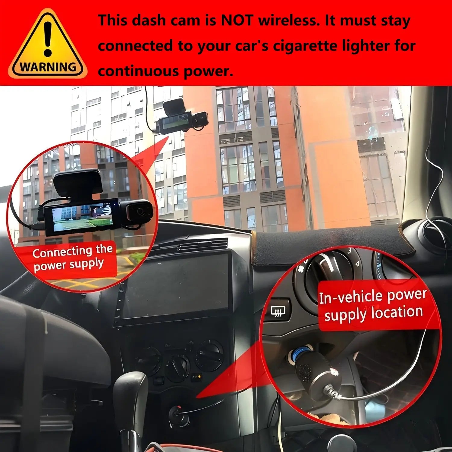 1080P Front & Interior Dual Recording Dash Camera, HD Car DVR with IR Night Vision, 3.16-Inch IPS Screen and Wide-Angle Video Surveillance, Automotive DVR Camera