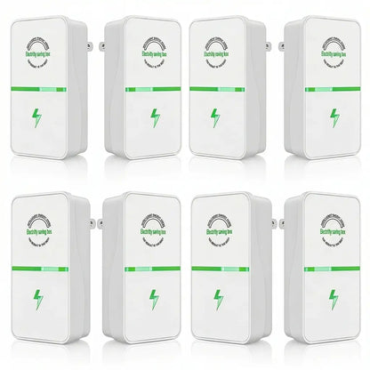 Smart Energy Saving Device, Plug-In Power Factor Saver and Voltage Stabilizer, Household Surge Protector Box for Refrigerator, AC, Office Appliances, Flame-Retardant (8-Pack)