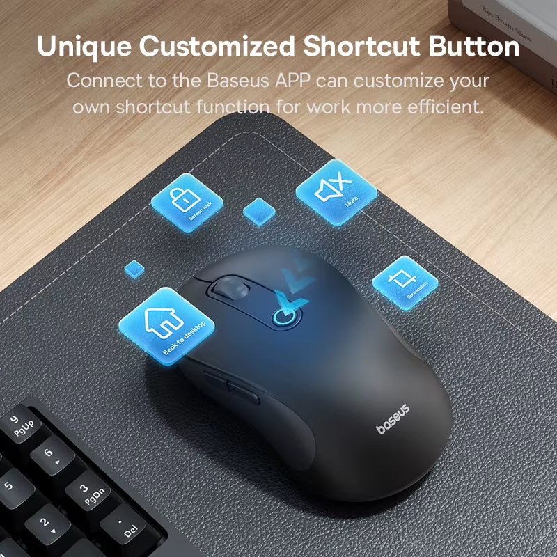 Premium Wireless Mouse - Bluetooth 5.2 & 2.4G, Ergonomic Design, 4000 DPI, 7 Silent Buttons for iPad, MacBook, Tablets & Laptops
