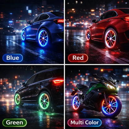 LED Wheel Light Waterproof Luminous Car Tire Valve Caps Vibration-Sensitive LED Tire Valve Cap-Bicycle Car Motorcycle Tire Led,Summervibes