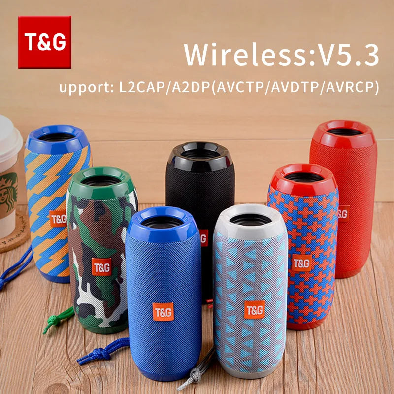 TG117 Portable Bluetooth Speaker - Waterproof TWS Sound Box with Stereo Surround and FM Radio Support