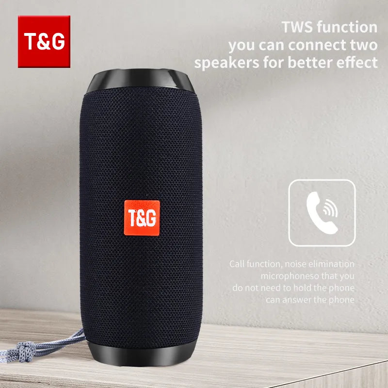 TG117 Portable Bluetooth Speaker - Waterproof TWS Sound Box with Stereo Surround and FM Radio Support