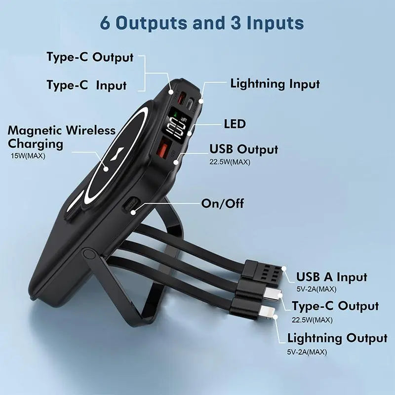 2026 New Flagship Launch Portable Charger. 22.5W Ultra-Fast Charging Power Bank. Sleek, Mini & Ultra-Portable Wireless Charger. Ideal Gift for Halloween, Christmas & Back to School Season – Perfect I Phone Charger Choice.