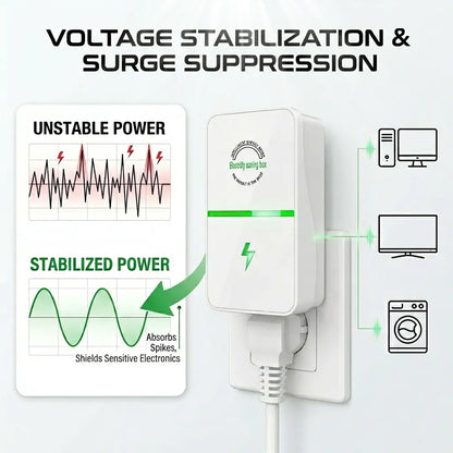 Smart Energy Saving Device, Plug-In Power Factor Saver and Voltage Stabilizer, Household Surge Protector Box for Refrigerator, AC, Office Appliances, Flame-Retardant (8-Pack)