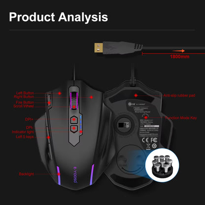 X-41 RGB Gaming Mouse - 24000 DPI, 10 Programmable Buttons, USB Wired Optical Mouse for PC & Laptop