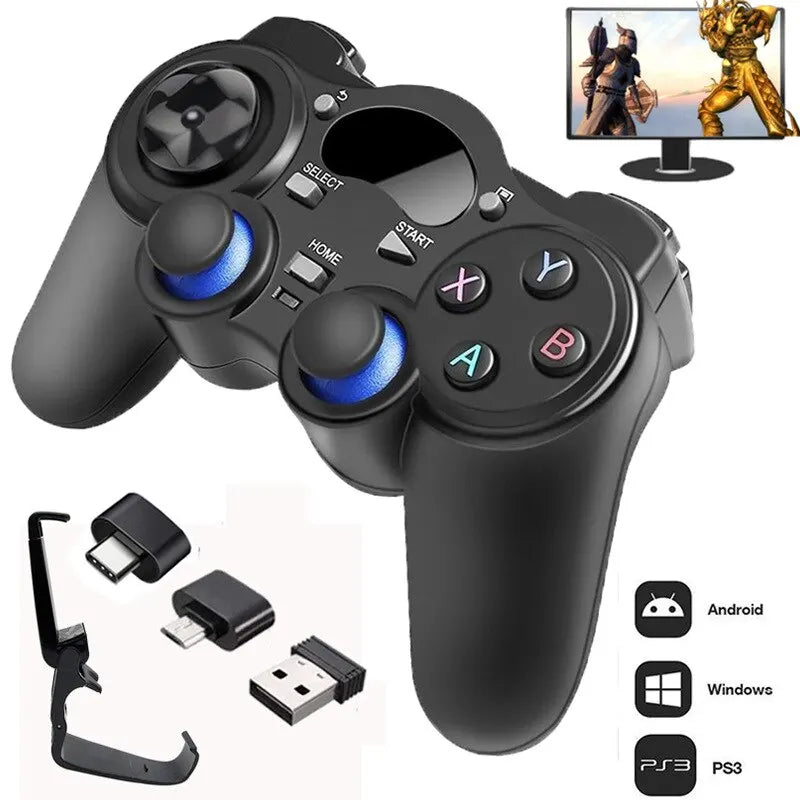 Wireless 2.4G Game Controller Joystick with OTG Converter for P3, Android Devices, Tablets, and Smart TVs