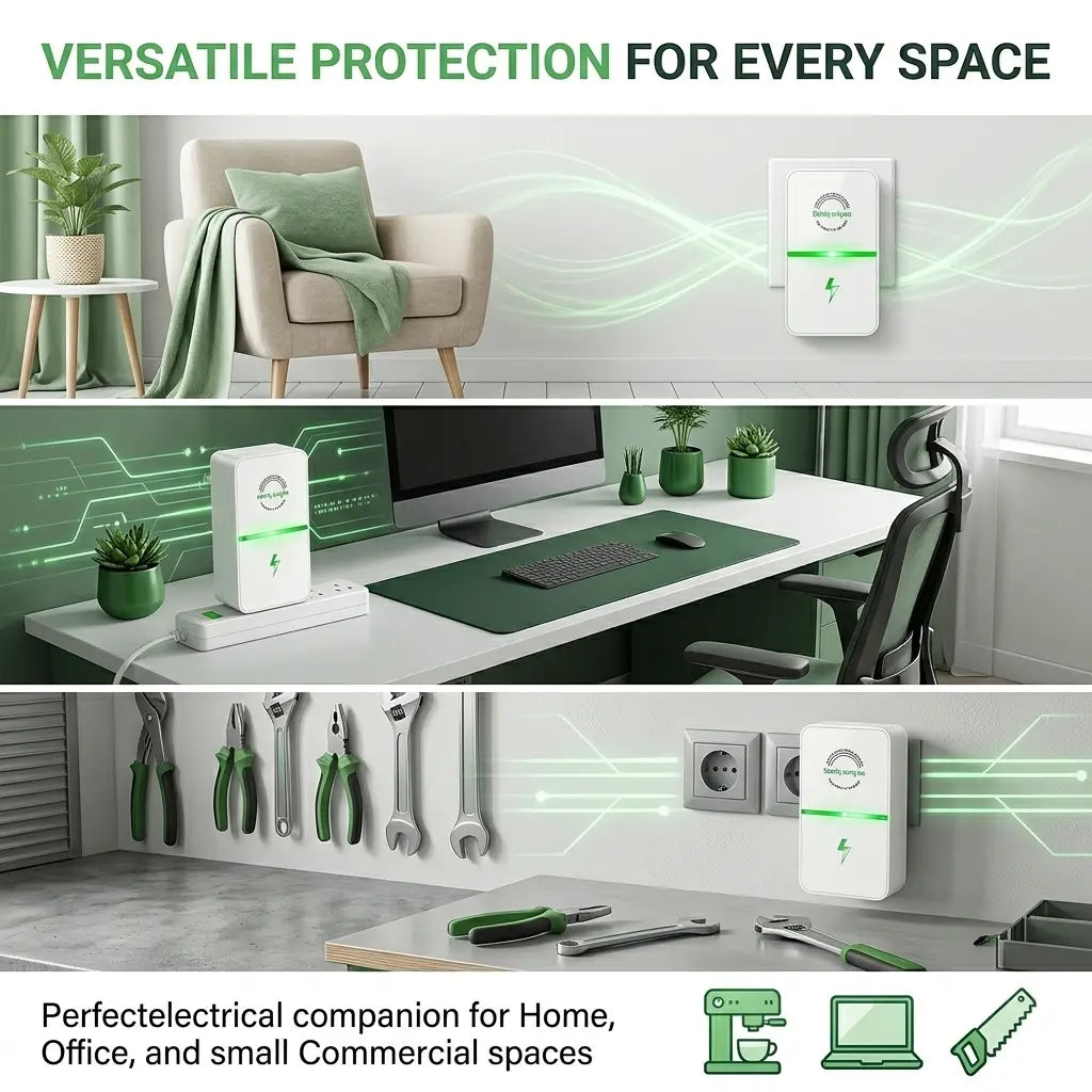 Smart Energy Saving Device, Plug-In Power Factor Saver and Voltage Stabilizer, Household Surge Protector Box for Refrigerator, AC, Office Appliances, Flame-Retardant (8-Pack)