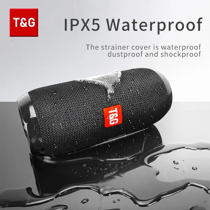 TG117 Portable Bluetooth Speaker - Waterproof TWS Sound Box with Stereo Surround and FM Radio Support