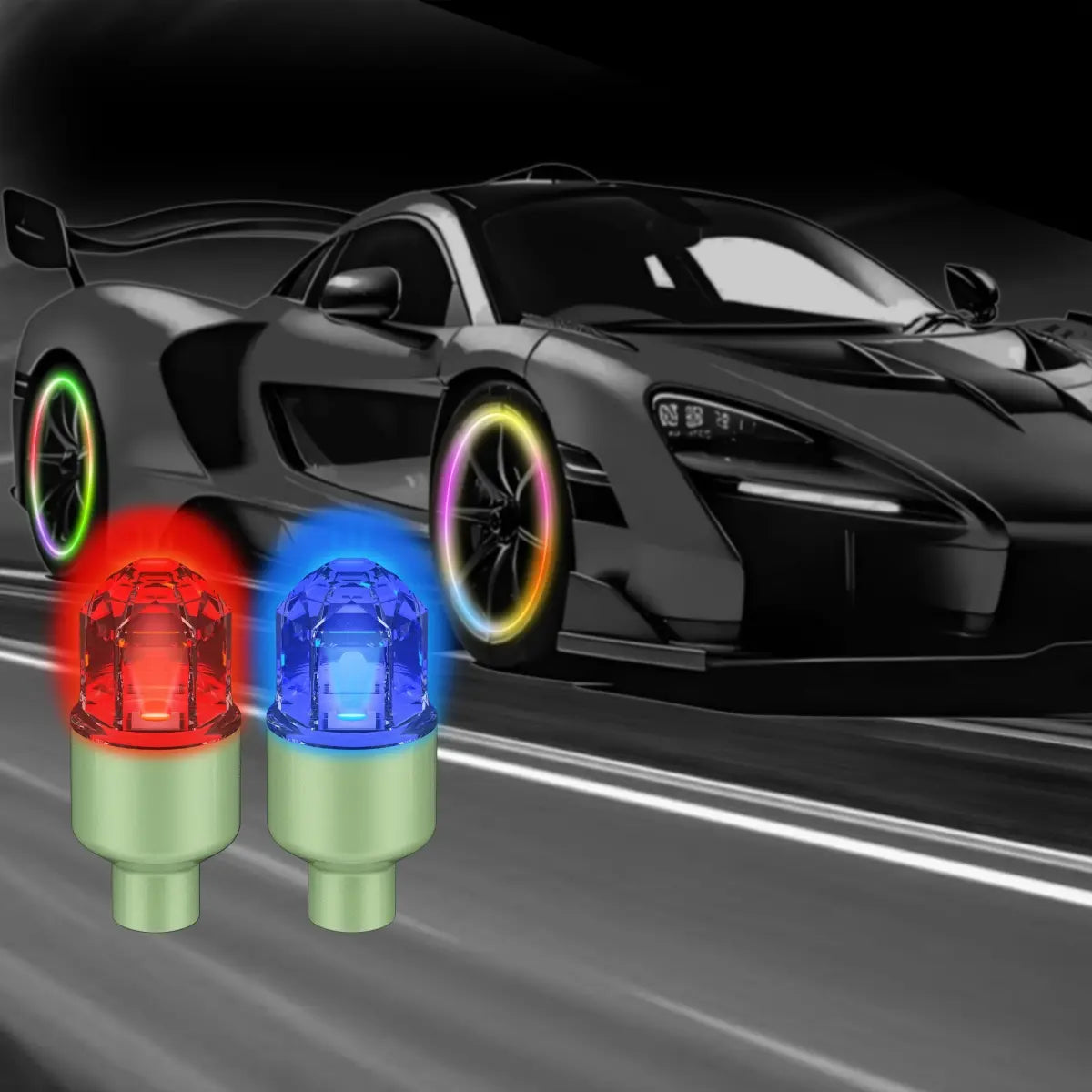 LED Wheel Light Waterproof Luminous Car Tire Valve Caps Vibration-Sensitive LED Tire Valve Cap-Bicycle Car Motorcycle Tire Led,Summervibes