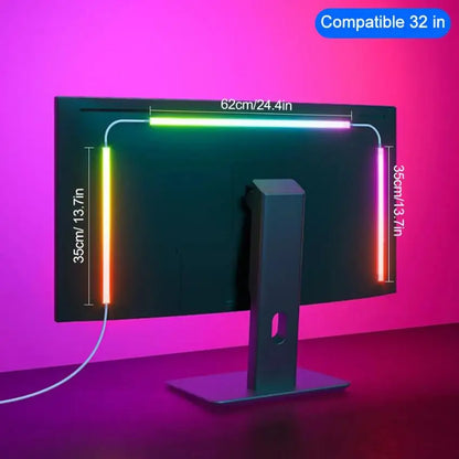 USB RGBIC LED-Streifen für PC-Monitor – App-Steuerung, Musik-Sync, 24"–34"
