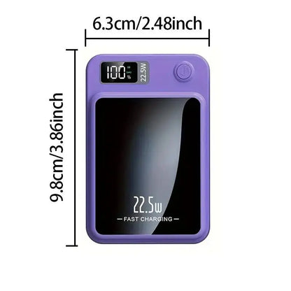5000Mah Magnetic Wireless Power Bank, Portable LED Digital Display Fast Charging Power Bank for Iphone & Android, Mobile Charger for Outdoor Travel