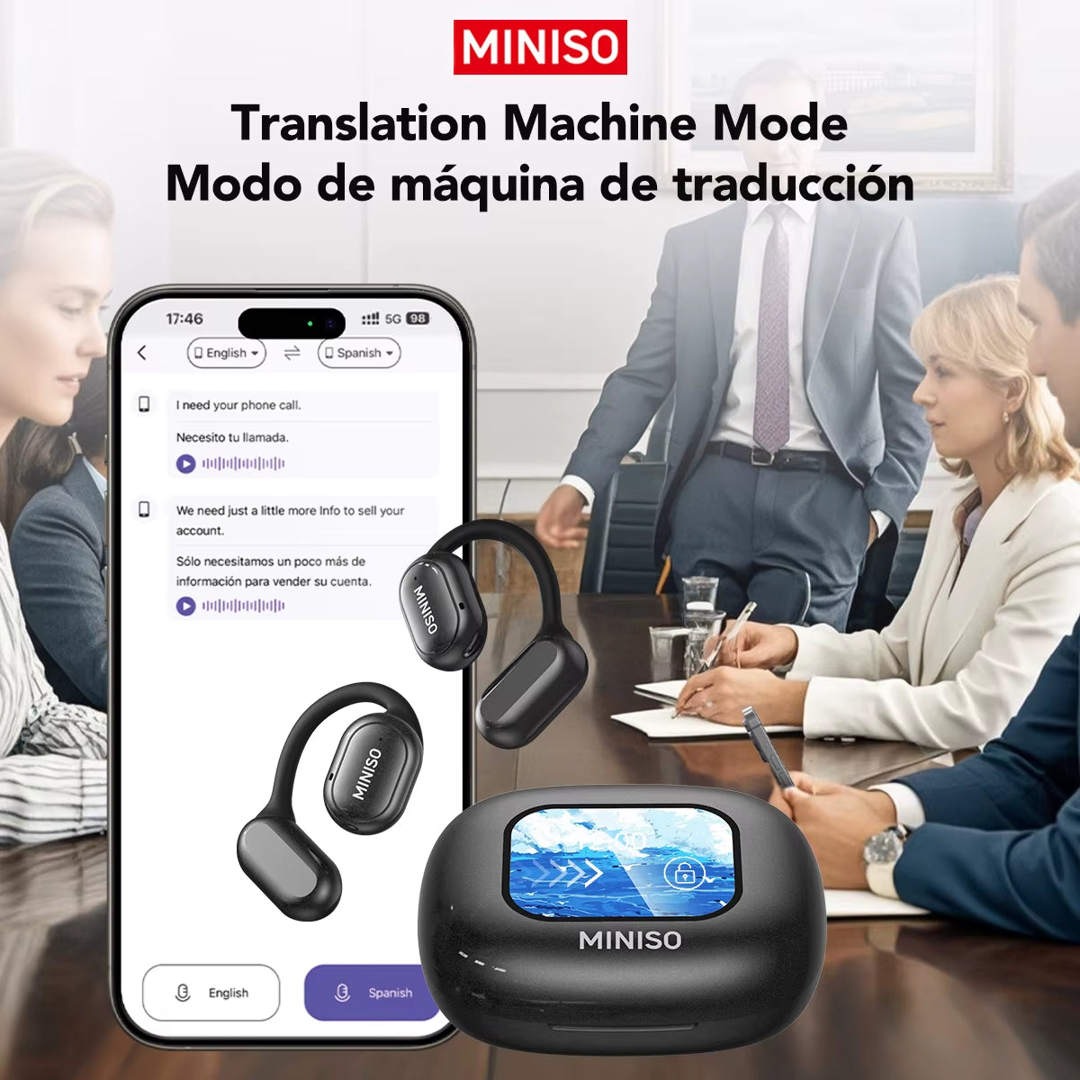 X30 Bluetooth Wireless Headphones with Real-Time Translation and Equalizer App for Office and Travel Use