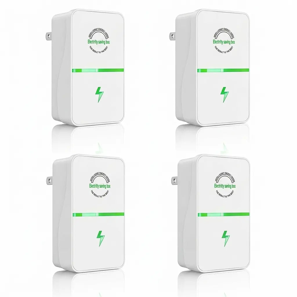 Smart Energy Saving Device, Plug-In Power Factor Saver and Voltage Stabilizer, Household Surge Protector Box for Refrigerator, AC, Office Appliances, Flame-Retardant (8-Pack)