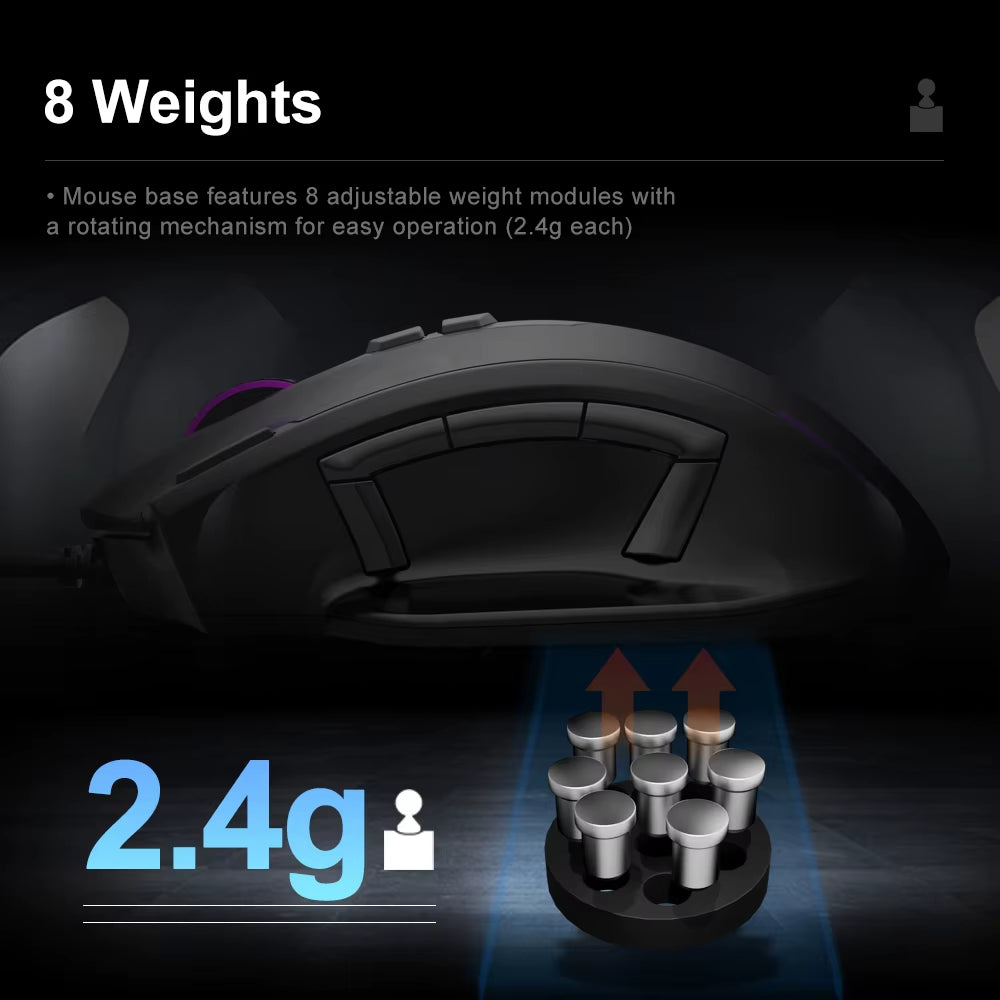 X-41 RGB Gaming Mouse - 24000 DPI, 10 Programmable Buttons, USB Wired Optical Mouse for PC & Laptop