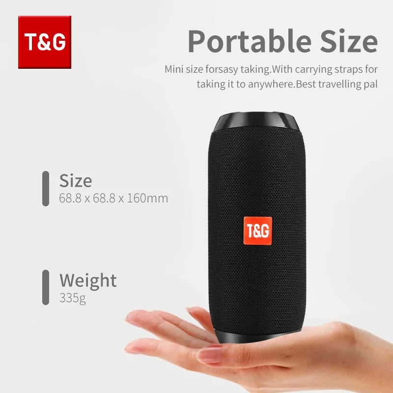 TG117 Portable Bluetooth Speaker - Waterproof TWS Sound Box with Stereo Surround and FM Radio Support