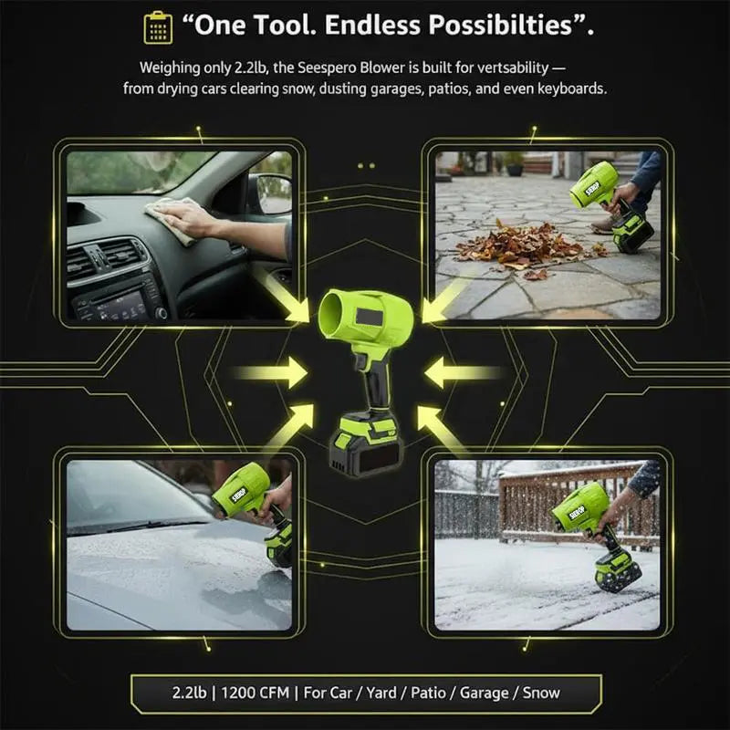 KINETIX Cordless Leaf Blower Violent Turbofan Brushless Pure Copper Motor with Battery Cordless Air Duster Handheld Powerful Dryer for Car Car Drying after Wash Snow Removal Glass Blower Electric Handheld Leaf Blower Turbo Jet Blower Snow Blower