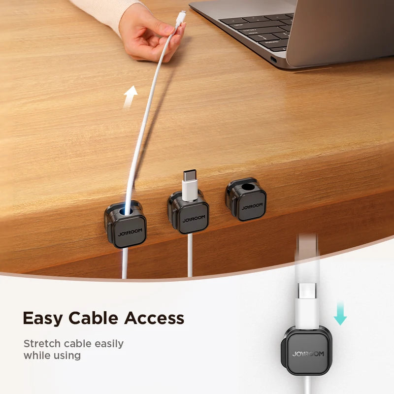 Magnetic Cable Clips - Adjustable Wire Organizer for Neat Under-Desk Management