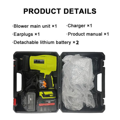 KINETIX Cordless Leaf Blower Violent Turbofan Brushless Pure Copper Motor with Battery Cordless Air Duster Handheld Powerful Dryer for Car Car Drying after Wash Snow Removal Glass Blower Electric Handheld Leaf Blower Turbo Jet Blower Snow Blower
