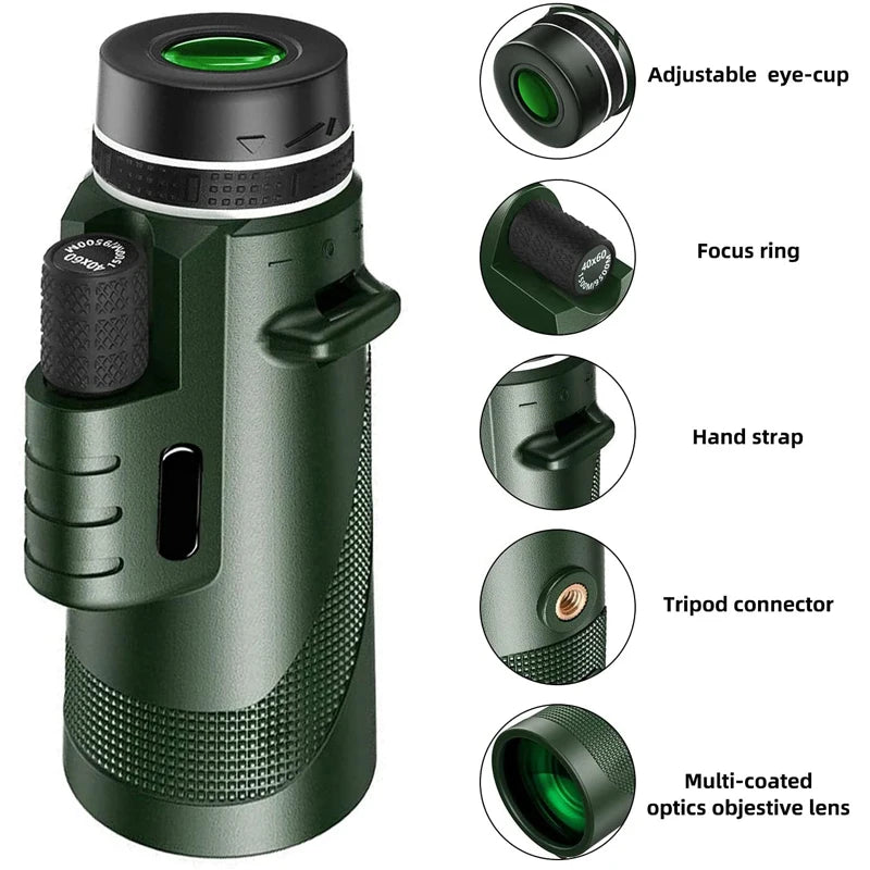 Telescópio Portátil Zoom HD (Dobrável e Compacto)