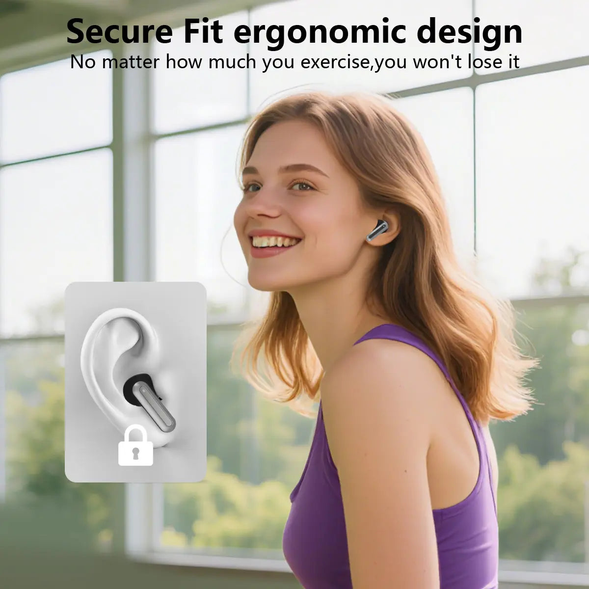 Wireless Earbuds Bluetooth 6.0 Earphones, in Ear Earbuds,Waterproof Wireless Earphones, Suitable for Office, Sports, Study and Audio Calls, Built in Microphone, Gaming Bluetooth Headphones