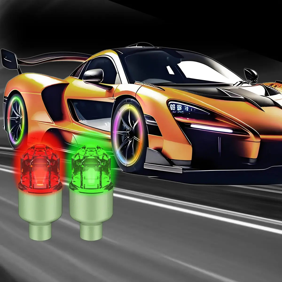 LED Wheel Light Waterproof Luminous Car Tire Valve Caps Vibration-Sensitive LED Tire Valve Cap-Bicycle Car Motorcycle Tire Led,Summervibes