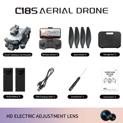 M8 Pro 2026 Aerial Drone, Equipped with 4K UHD EIS Camera, GPS Positioning, 5G Wifi FPV, Brushless Motors, Optical Flow Hover, Intelligent Obstacle Avoidance, Auto Return, 360° Stunt Roll, 2 Batteries Included