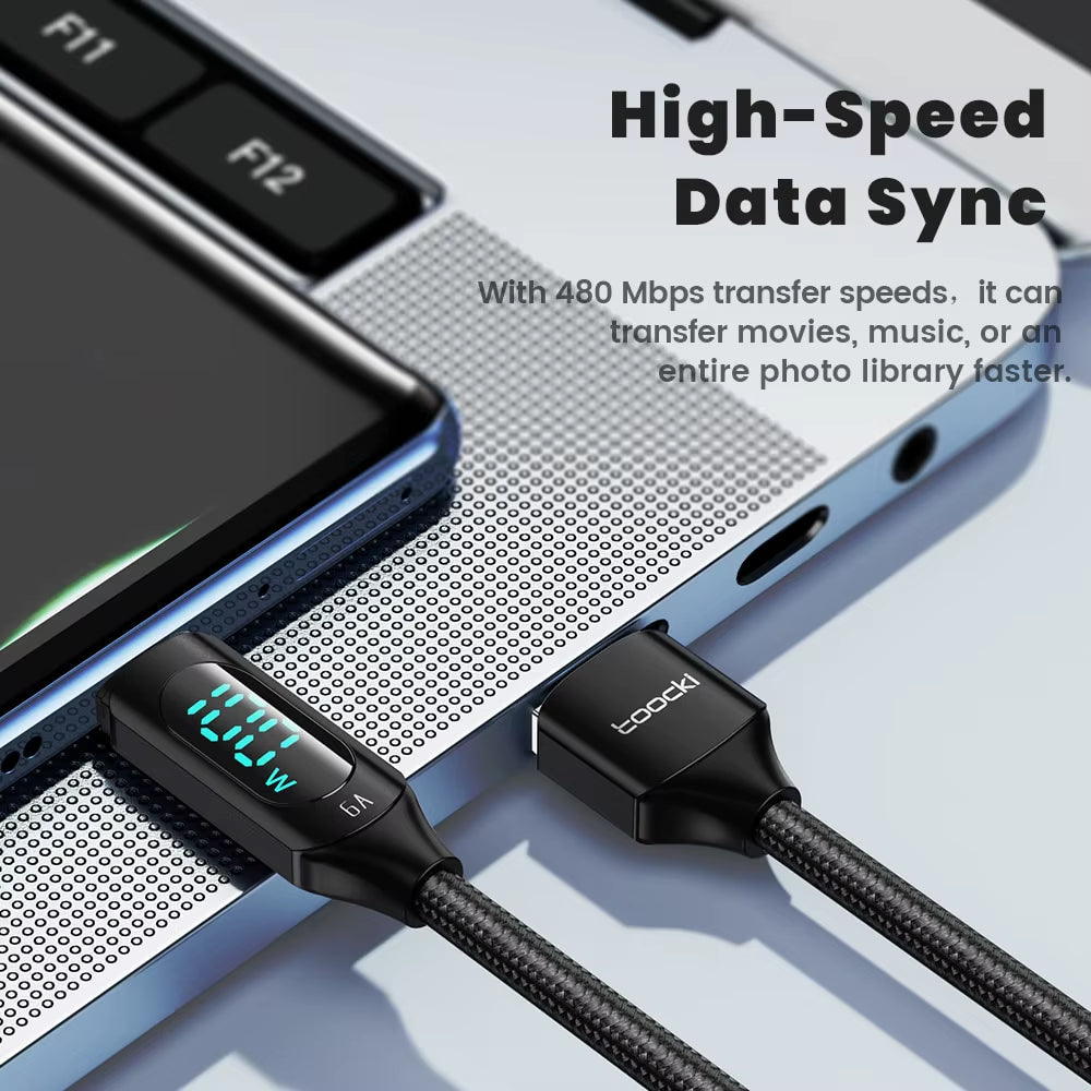 Experience Lightning-Fast Charging with the 100W USB Type C Cable - Compatible with Huawei, Honor, Xiaomi, Samsung and More! Available in 1M & 2M Lengths